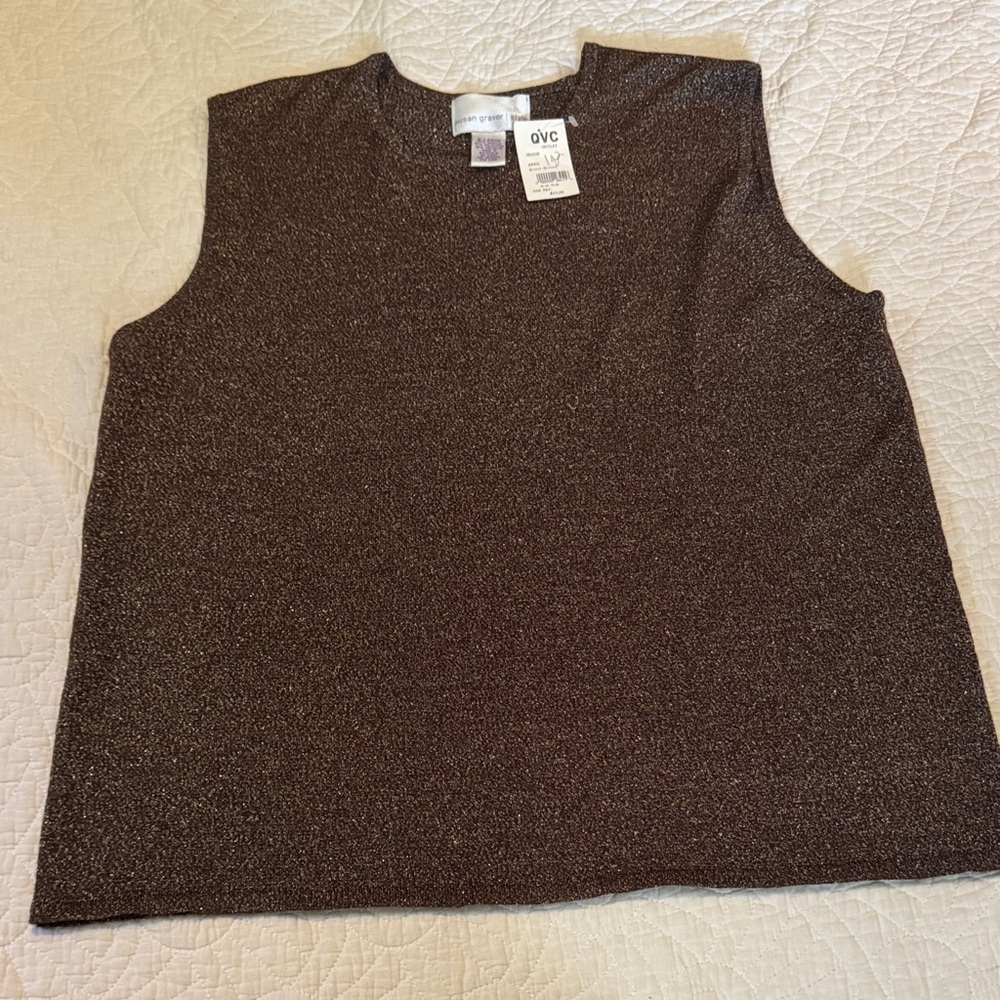Glittery Brown Sweater Vest Tank